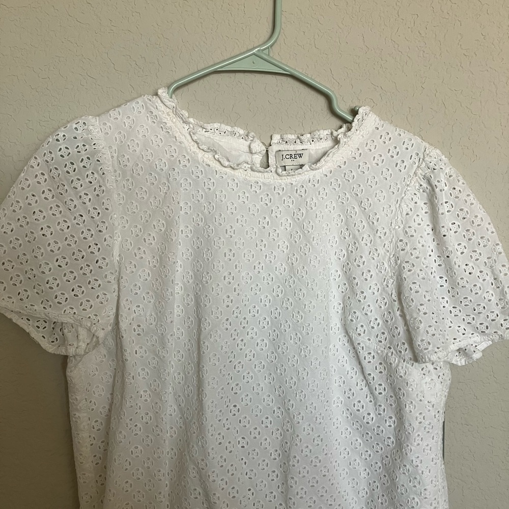 Jcrew White eyelet blouse